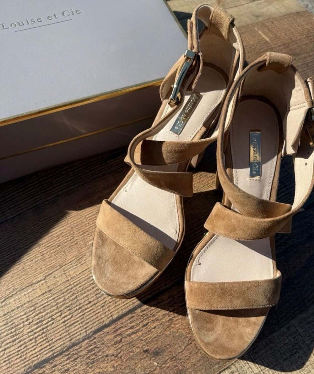 Louise Et Cie Lo-Jazmin Size 8.5M Hazelnut Kidsuede Platform Heel